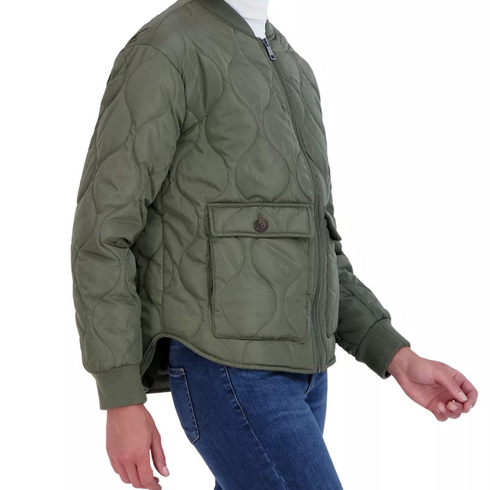 NEW-Sebby collection - Women's Quilted Short Jacket. Color-Sage- Size M - Picture 4 of 13